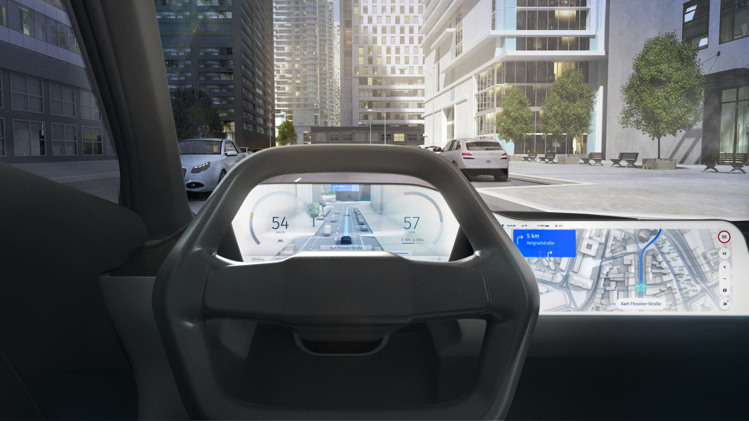 modernes Navigationssystem führt durch Stadt